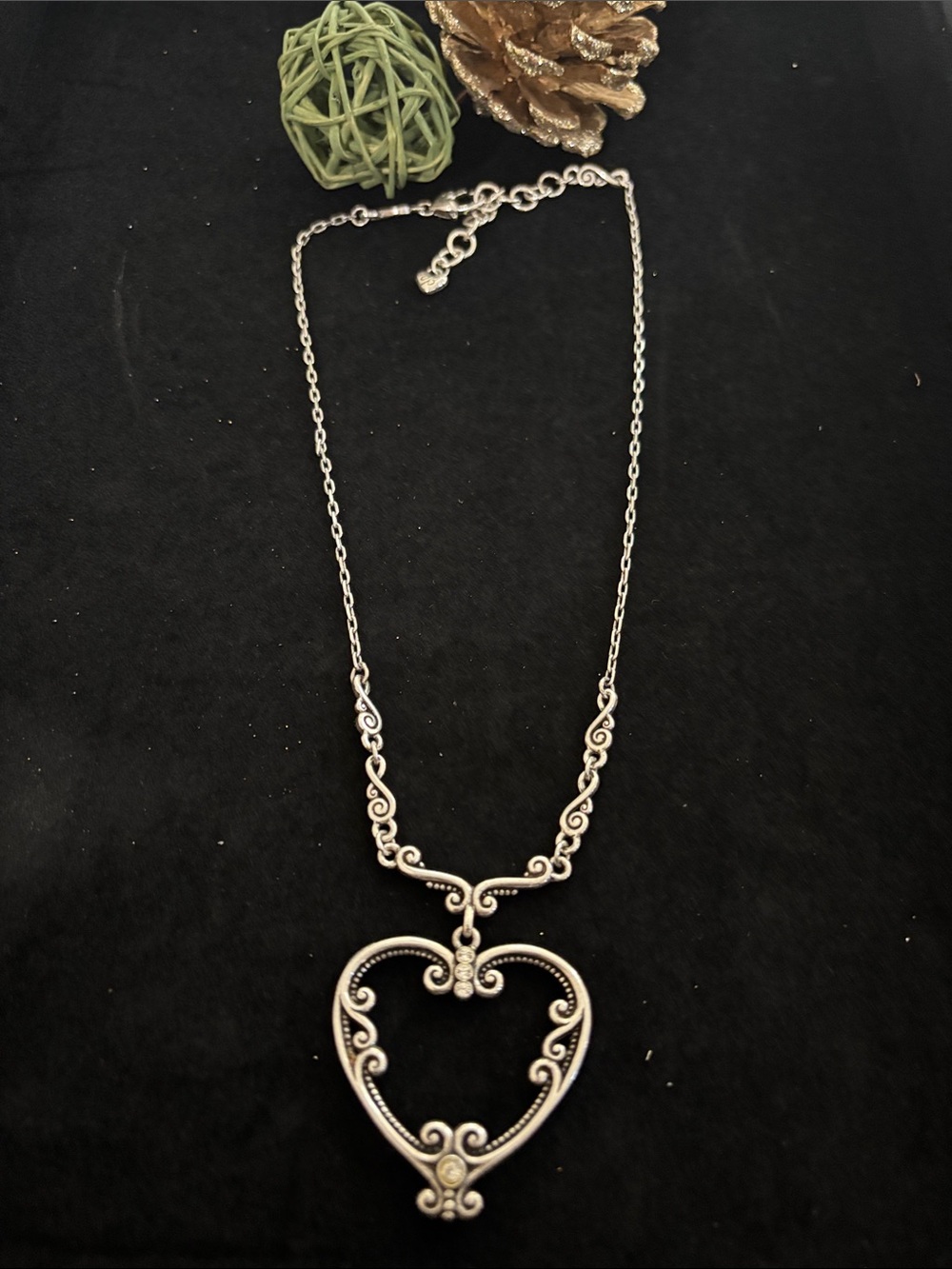 Brighton Palazzo Silver Heart Filigree Pendant Necklace